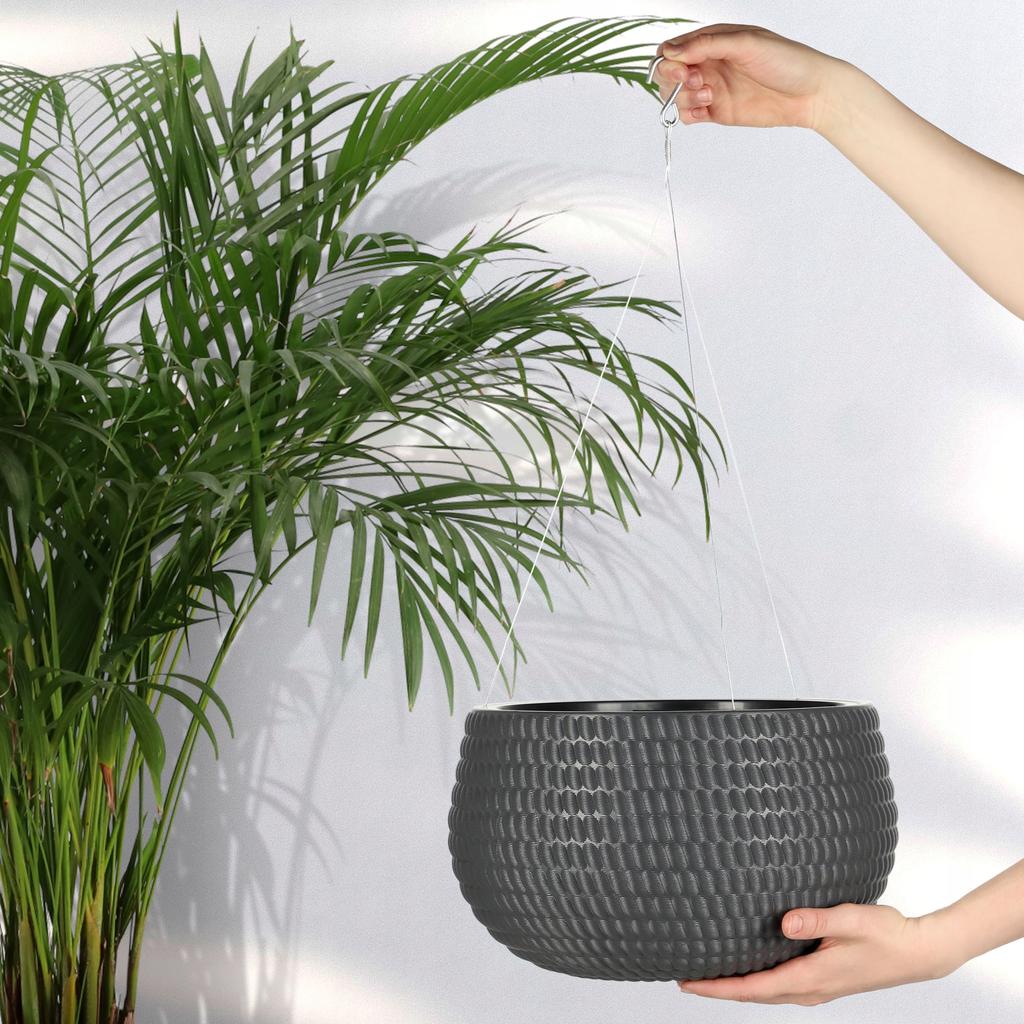 KADAX Hanging Flowerpot for Balcony Terrace Bowl Gray 29.5cm