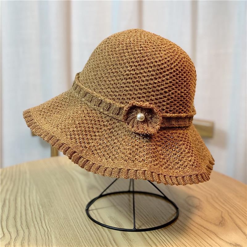 

Hat Womens Fisherman Spring Summer Sun Protection Collapsible Breathable Cool кавовий