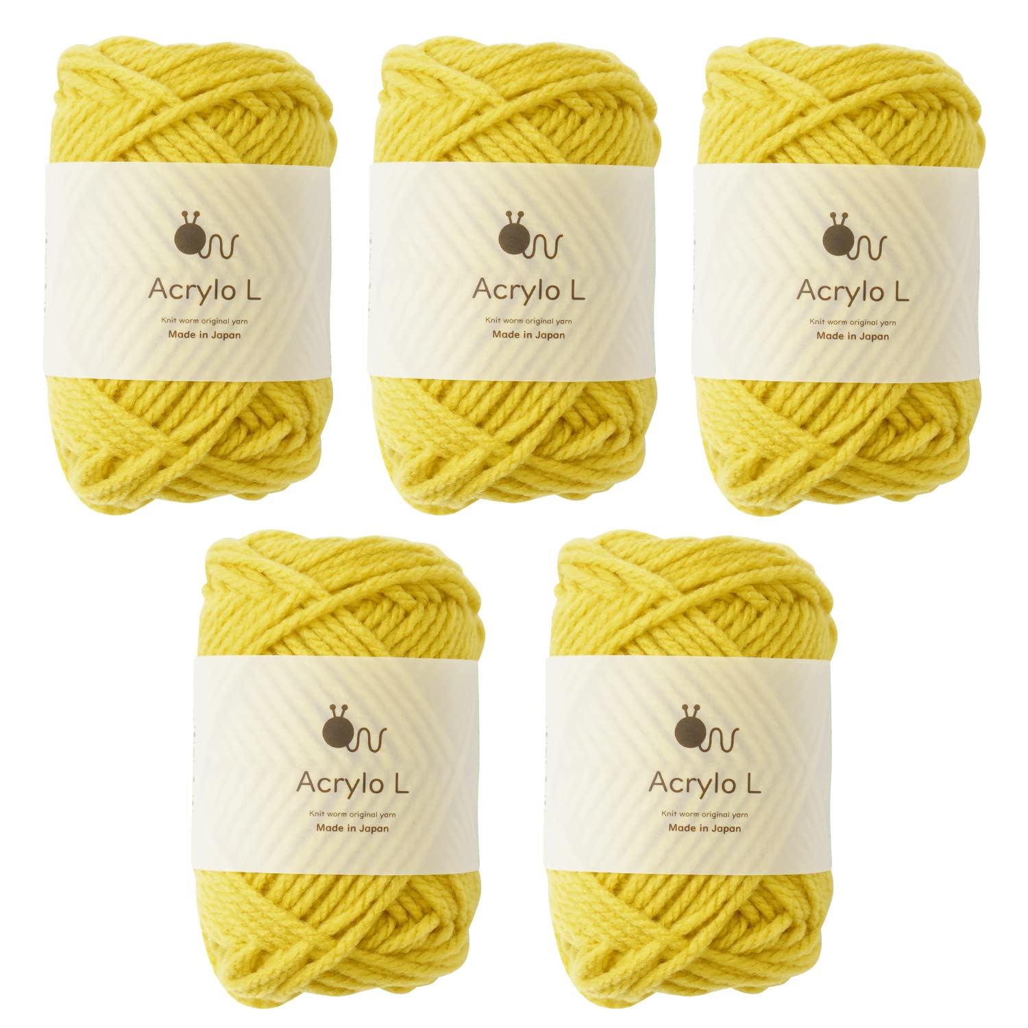 

Пряжа из необработанной шерсти Acrylo L Сверхтолстая 50 г Сделано в Японии Набор из 5 мотков (приблизительно. 55м) (13. желтый)