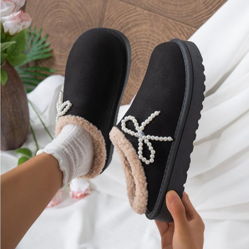 

Женские зимние теплые ботильоны большого размера с мягкой подкладкой, водонепроницаемые, нескользящие, для улицы, для пеших прогулок, хлопковые тапочки 41 чёрный