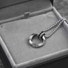 Distressed Mobius Strip Necklace: Unisex High-End Hip Hop Pendant with Versatile Trendy Appeal