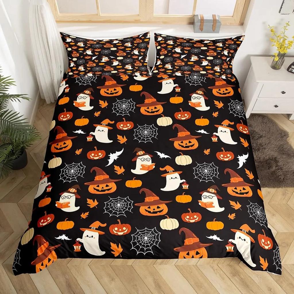 Ložní souprava Sugar Skull Queen Povlak na přikrývku s kostrou pro chlapce dívky teenagery Růžový povlak na přikrývku s mašlí Halloweenský motiv Povlak na prošívanou deku