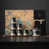 Hand-painted Landscape Ceramic Kung Fu Tea Set