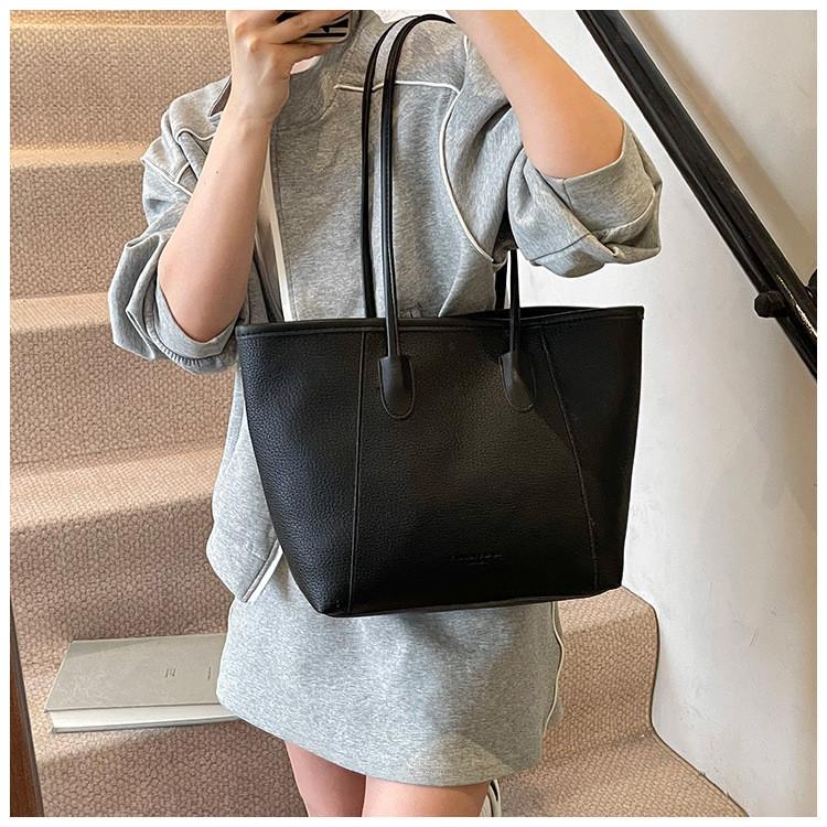 Borsa a Tote di Grande Capacità per Donna in Materiale PU con Chiusura Superiore a Zip per Uso Quotidiano