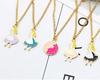Cute Alloy Cartoon Alice Necklace Creative Colorful Clock Pendant Gifts for Female