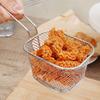 French Fries Basket Stainless Steel Fry Serving Baskets Mini Square Chicken Wings Holder Restaurant Cafe Table Food Serving