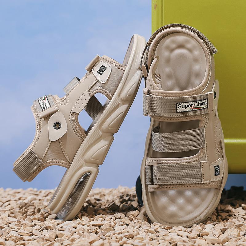 Fashion Mens Open Toe Sports Sandals Summer Outdoor Breathable Beach Shoes Casual Slippers Soft Bottom Thickening Comfortable Non-slip