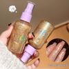 Cappuvini Peach Body Glitter Spray Diamond Sparkling Highlighter Liquid Champagne Bronzer Shimmer Full Body Shiny Cosmetics 65G