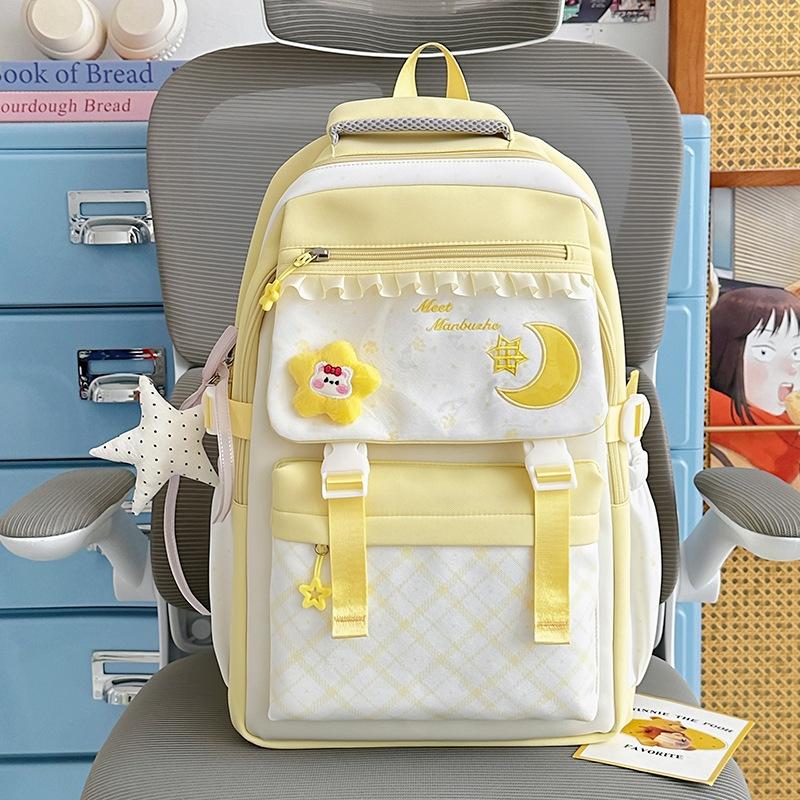 Schoolbag Japanese ins Vitality Girl Transparent Pain Bag Cream Atmosphere Elementary School Bag Lightweight Versatile Backpack