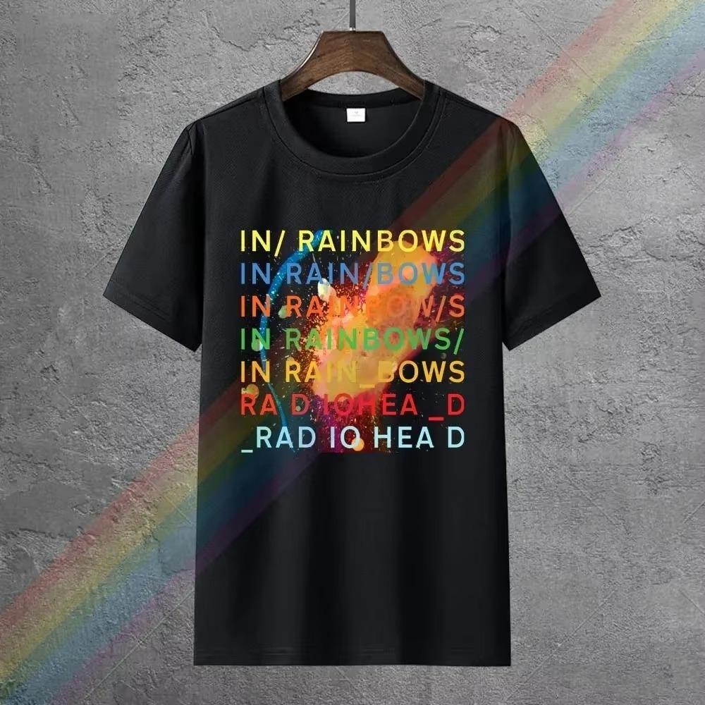 

Radiohead in Rainbows Рок Radiohead Черная футболка S-5Xl Мужская хлопковая футболка Мода Мужская футболка Обычная XXXXXL