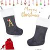 Holiday Christmas Stocking with Faux Fur Cuff Embroidered Letter A Design Classic Hanging Decoration for Fireplace Mantel or Wall Display