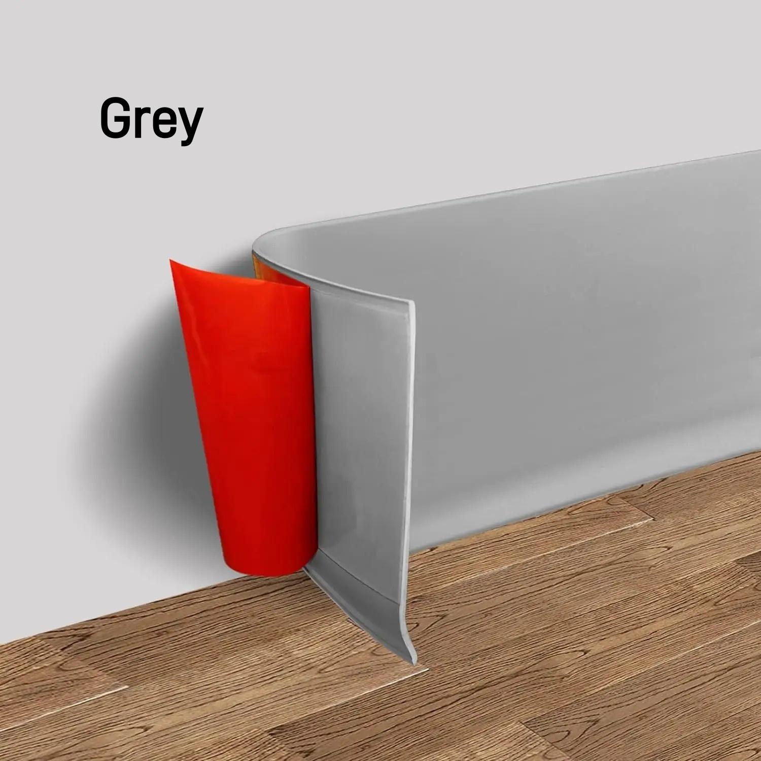 

1Pc 2m/78.74inch Soft PVC Skirting Plastic Floor Skirting Self-adhesive Flexible Substrate Moulding Decorativeparts 2m серый