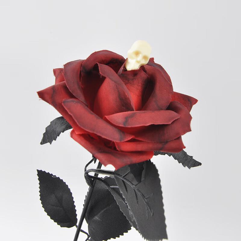 Halloween Skull Purple Rose Branch Decoration