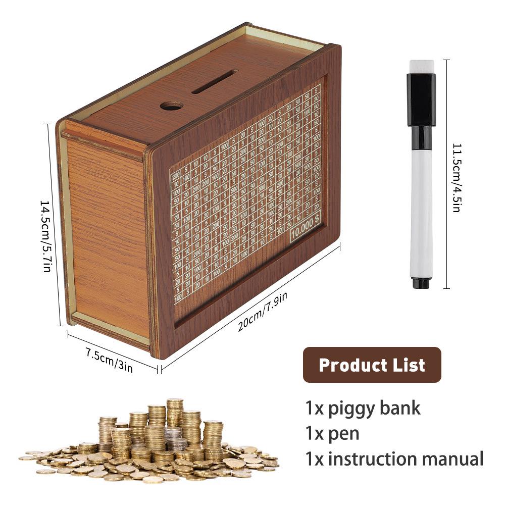 Wooden Counter Piggy Bank: Cross-Border Spot Money Box