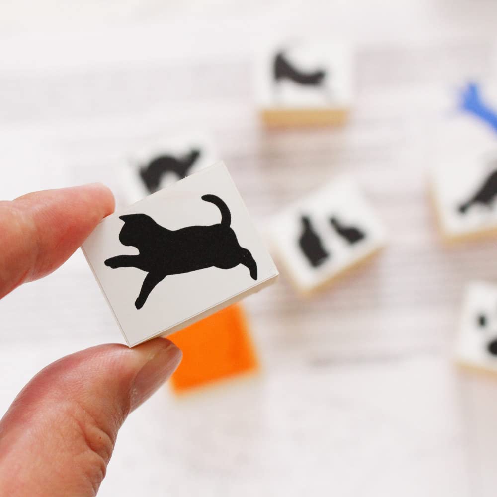 Black Cat Miscellaneous Cat Cute Stylish Wooden Rubber Made In Japan Goods, Goods, Stationery, Stamps, Cats, Stamps, Stamps, Set, Presents, Cute,