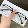 New Metal Double Beam Anti Blue Light Photochromic Myopia Glasses Anti UV Photosensitive Color Changing Near Sight Glasses