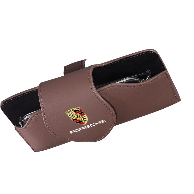 

Car Glasses Case Sun Sunglasses Storage Box Accessories For Porsche 911 718 Taycan Panamera Cayenne Macan Boxster Cayman Pajun