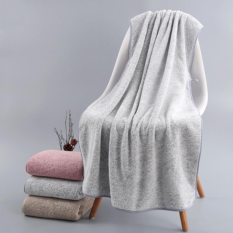 70*140cm Dickes und Großes Bambuskohle Korallenvlies Badetuch für Erwachsene Weiches Saugfähiges Mikrofaserstoff Handtuch Haushaltsbadetuch