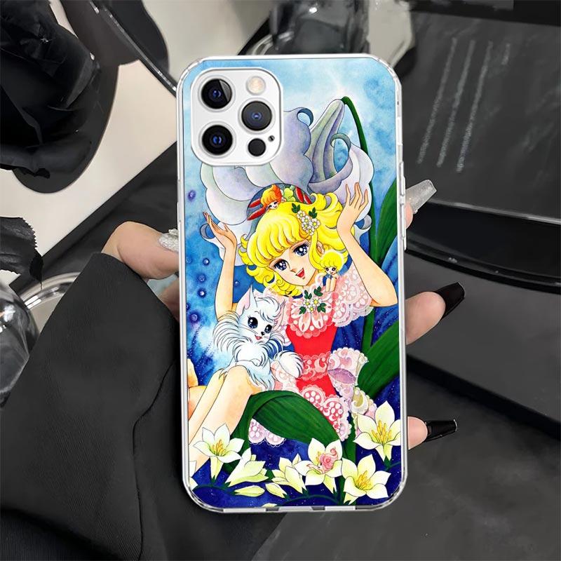 Candy 90s Anime Phone Case for iPhone 11 12 13 Mini 14 15 Plus 16 Pro Max 17 Air 16E 7 8 SE 17ProMax Soft Fundas Cover 11 12 13