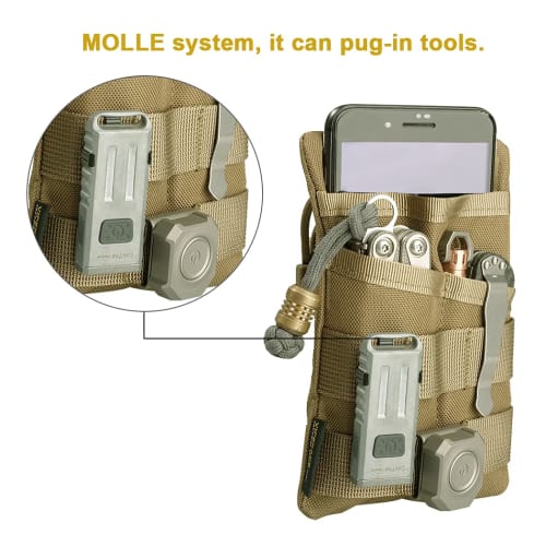 VIPERADE VE3 Pocket Organizer for Men, Nylon EDC Organizer with 4 Tool Storage EDC Pouches for Flashlights, Pocket Knives, Tactical Pens, and Notebook