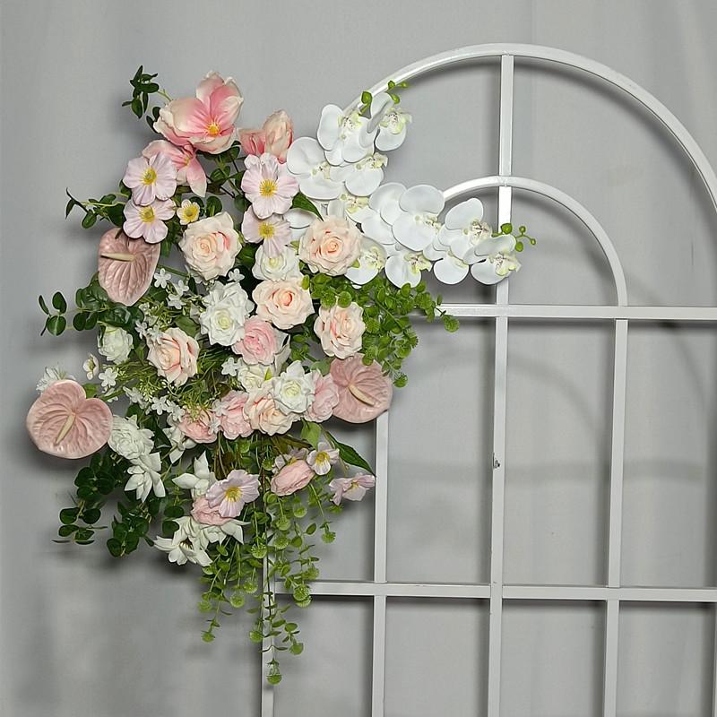 Triangular Silk Flower Wedding Arch Arrangement for Reception Background