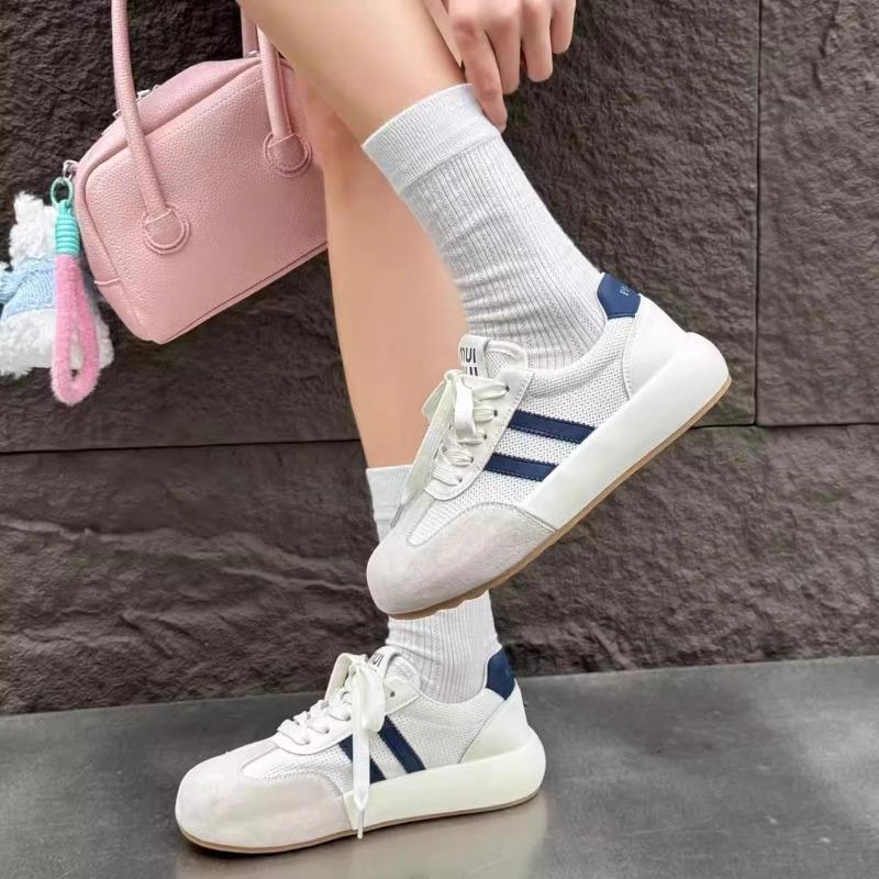 

Spring new women s shoes leather mesh thick sole soft sole sports big head shoes single shoes 40