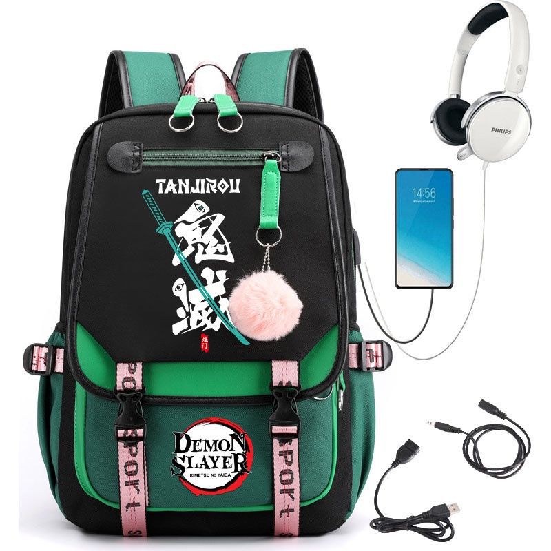 Demon Slayer Anime-Peripherie Rucksack stilvoller Anime-Themen-Schülerrucksack 0084