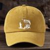 Pc Funny Fishing Print Baseball Cap with Fisherman  Jumping Fish Design  Breathable SixPanel Outdoor Hat Machine Washable
