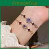 Floral Zircon Hollow Flower Bracelet With Puller For Womens Fashion Accessory