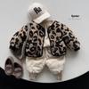 Elegante Cappotto di Peluche con Stampa Leopardo: Moda Bambini Giapponese e Coreana Spessa e Calda per Bambini e Bambine - Inverno 2025