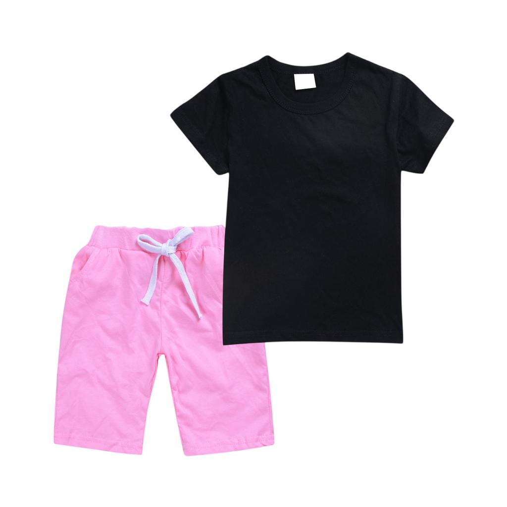 Girls' 2,Piece Set , Color Tee & Shorts Outfit