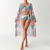 Bikini a tre pezzi a vita alta Euro-Americano Cross-Border 2026 con Copricostume Protezione Solare