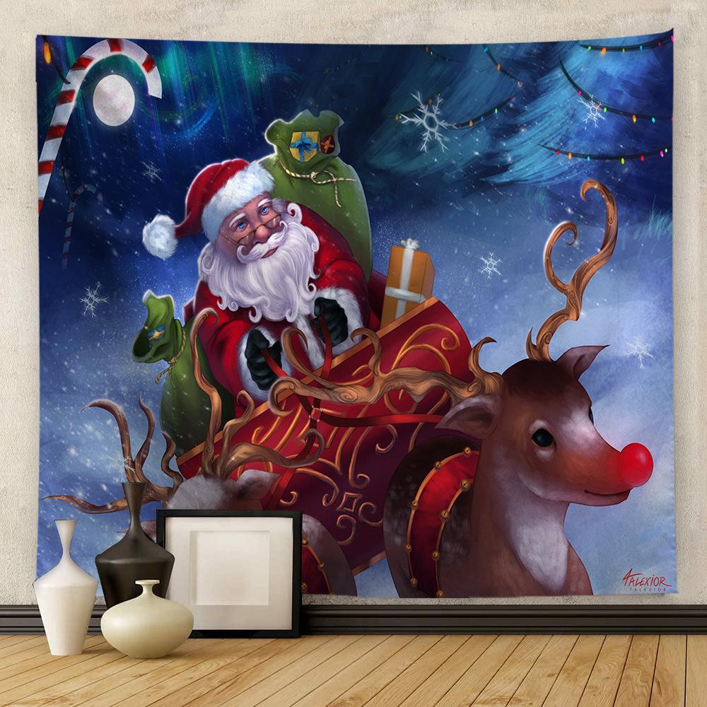 Europäische und amerikanische Weihnachten gedruckt Wandteppich Teppich Malerei Hintergrund Malerei hängenden Stoff