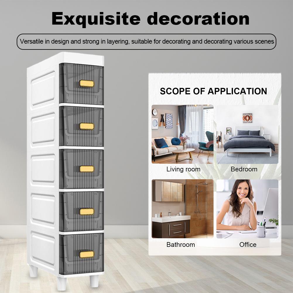 Bathroom Storage Cabinet 4/5 Tier Waterproof Light Luxury Bathroom Organizer Shelves for Kitchen Bathroom Corner and Small Space