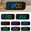 Rechargeable DIY Sound Recording LED Alarm Clock with Mirror Face and RGB Colorful Display.Record 3 Sets of Sounds As Alarm Tune2