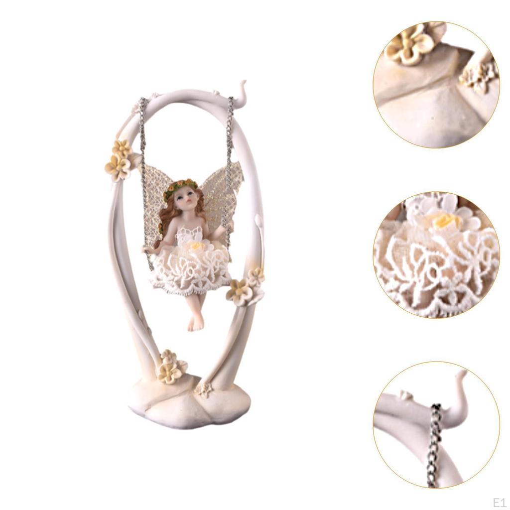 Swing Fairy Statue Desktop Ornament Creative Sculpture Decorative Figurine for Cabinet Bedroom