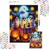 Halloween 5D DIY Diamond Art Painting Kit Cute Ghost Tea Party Home Wall Decor Handmade Gift Craft Full Drill Mural Art Supply