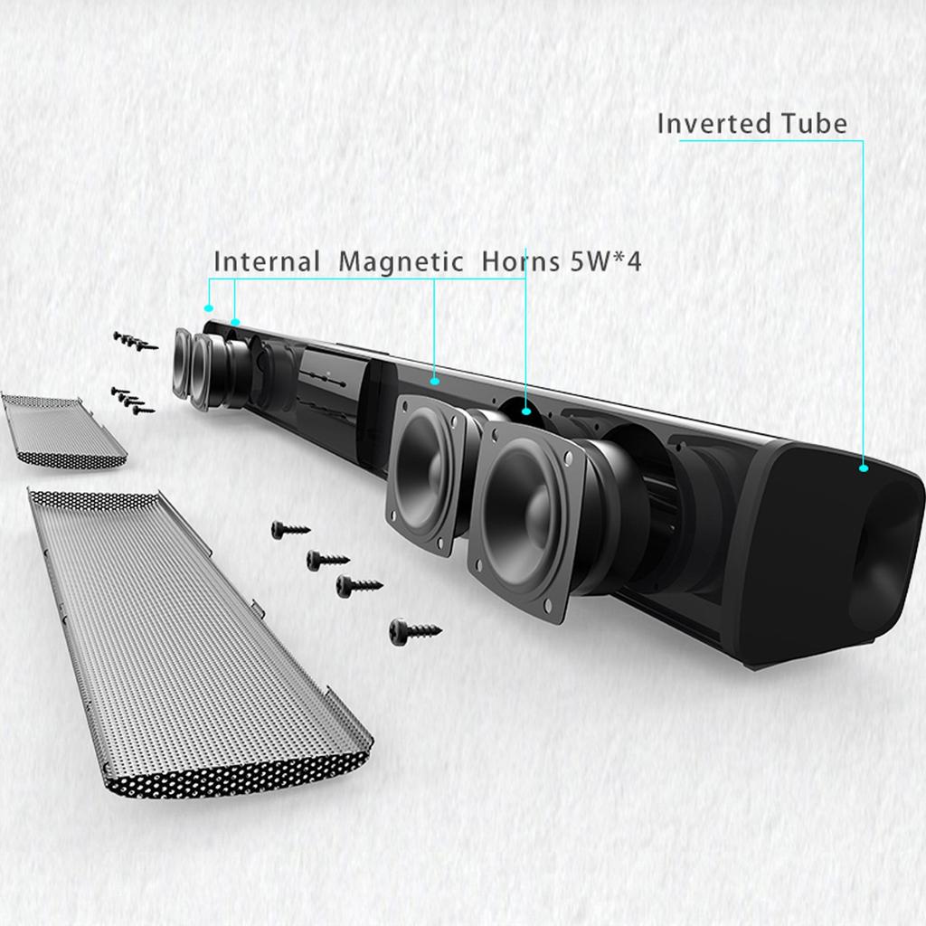 BS28B Long Bluetooth Speaker Bar for TV, Computer, and Laptop