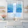 2pcs Artistic Waves Printed Curtain for Home Decor - Rod Pocket Window Treatment for Bedroom, Office, Kitchen and Living Room
