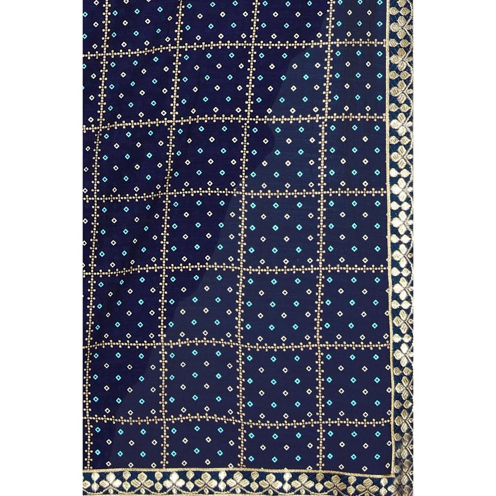 Trendiger neuer indischer traditioneller Vichitra Saree mit Spitzen- und Bordürenweberei