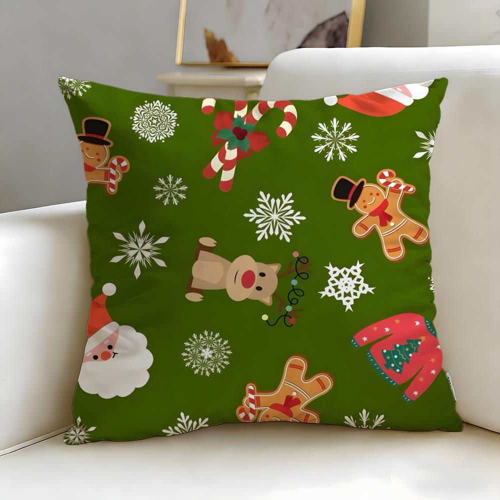 

classic holiday theme christmas Cushion Cover Soft EasyWash Pillow Case Versatile for Couch Bed Travel and Office 30X30cm