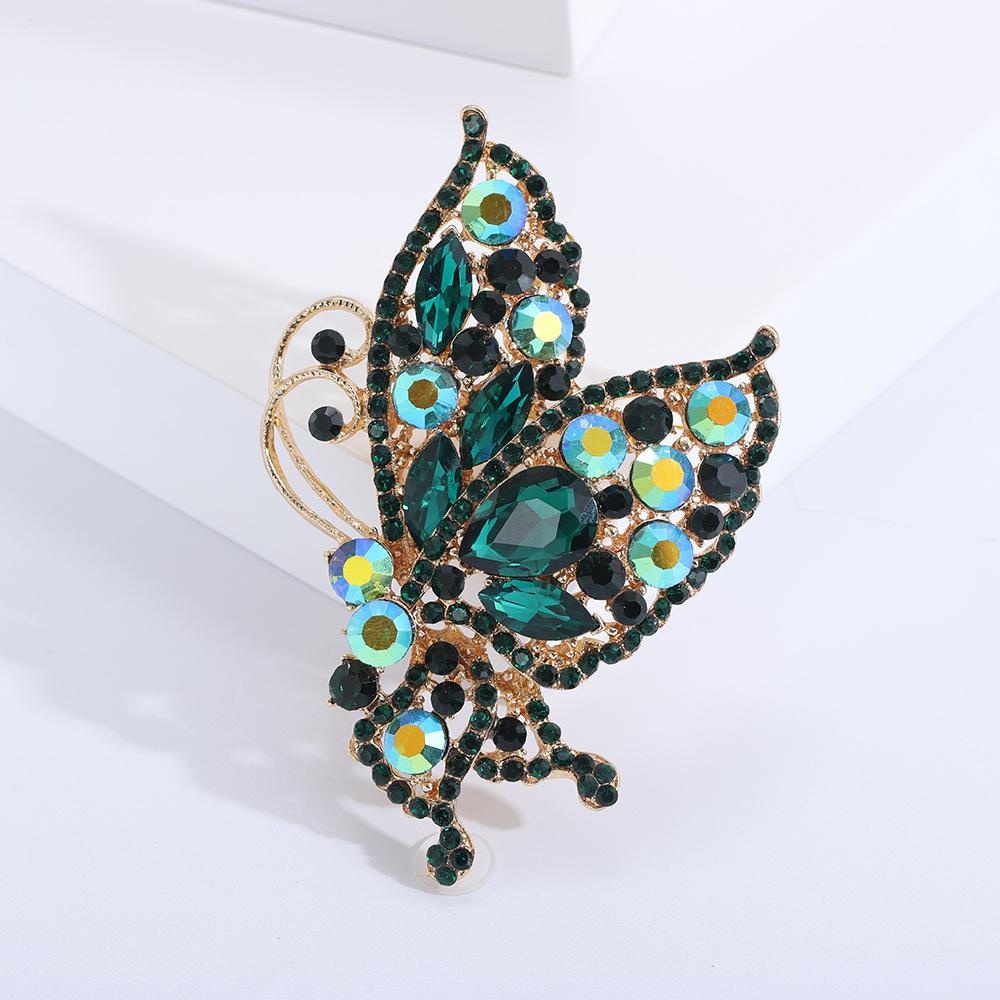 Internet Celebrity Luxury Full Diamond Butterfly Brooch Girl Cute Pin Fashion Popular Corsage Accessories