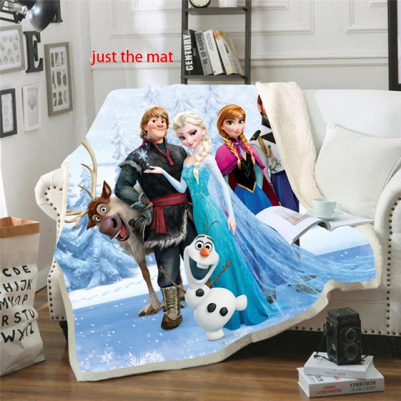 Prinzessin Elsa Flanelldecke Weich und Gemütlich Cartoon-Druckdecke Für Kinder Größe 150*200