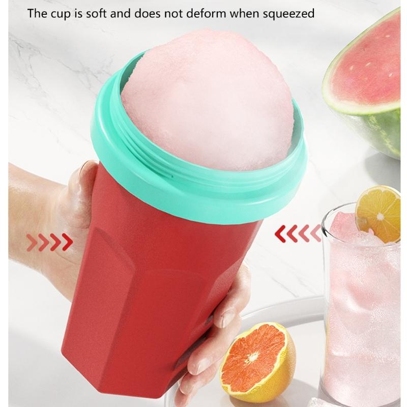 Practical Slushies Maker with Detachable Lid for Beverages Travel Friendly Squeeze Ice Slush Cup For Cold Drink Use