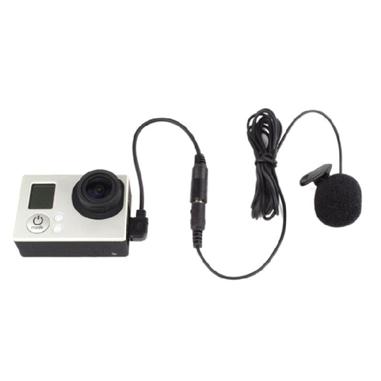 Lavalier Lapel Microphone 3.5mm Clip on Microphone for  3 3+ 4 Camera