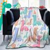 Cartoon Dinosaur Series Printed Blanket for Sofa Travel Camping Living Room Office Conditioning Blanket for All Seasons Gifts