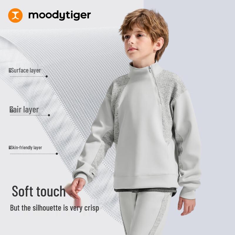 Moodytiger Boy s High-Neck Air-Layer Sweatshirt 110