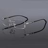 Fashionable Frameless Cut Edge Reading Glasses, Photochromic Anti Blue Light Glasses, Men's and Women's Fashionable Glasses