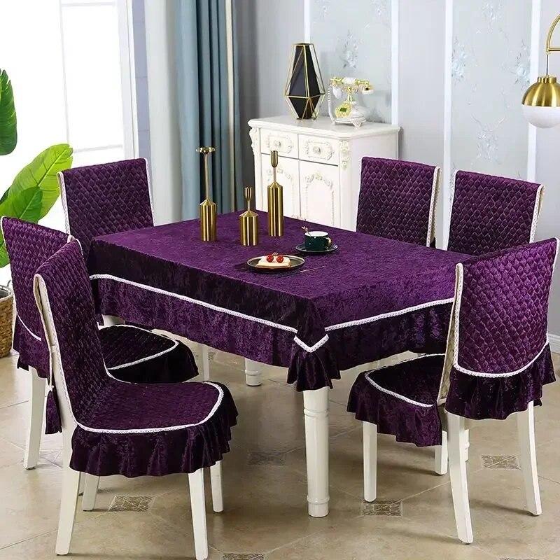 

Европейский стиль, красный, синий, соединенный чехол на стул, кружевной край, встроенный чехол на табурет, прямоугольная скатерть, утолщенная подушка 130x180cm 1pcs