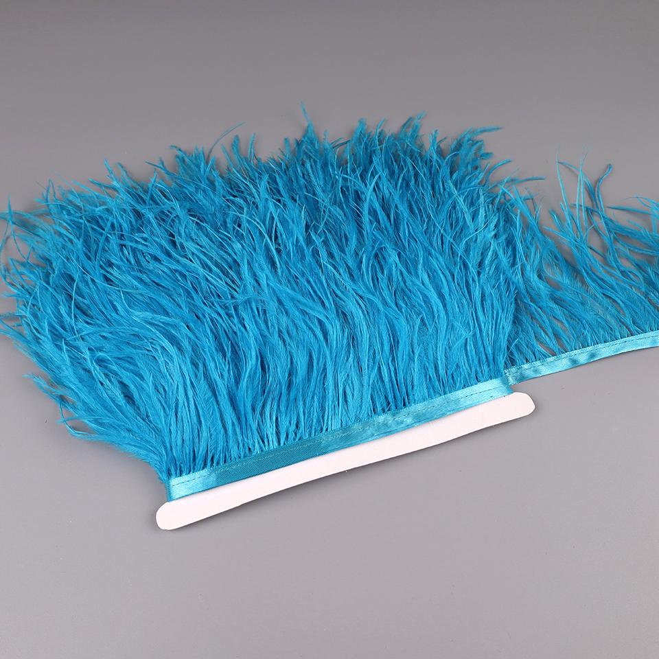Feather10-15cm Ostrich Feathers Trim Plumes Ribbon Selvage For DIY Wedding Dress Decoration Handiwork Crafts Accessories
